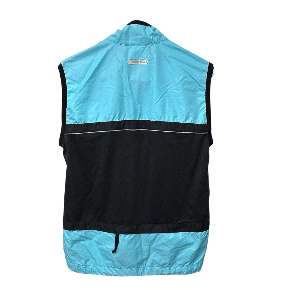 Vintage Nike Running Vest With Clima Fit Technology Black Blue Ladies Small